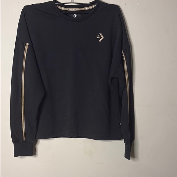 Converse Black Crewneck Sweater with Iconic Logo - Picture 1 of 10